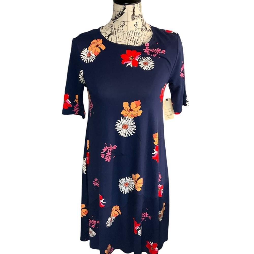 St. John’s bay womens blue floral dress small